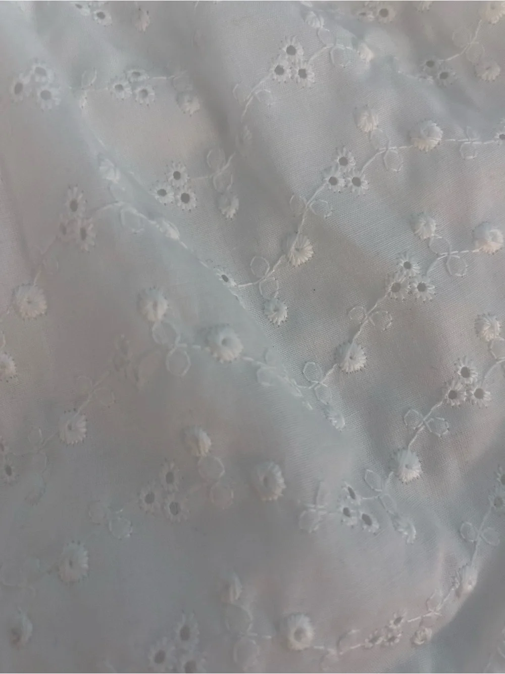 White Eyelet Sundress with Neon Colored Flowers Trim for Kids. Size 8